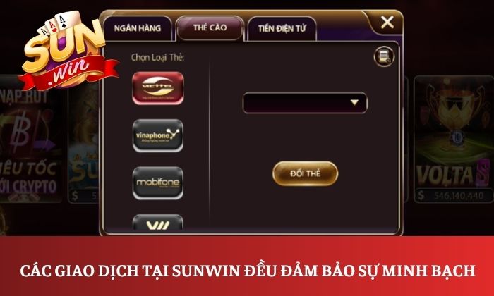 Điều khoản sử dụng 2 Các giao dịch tại Sunwin đều đảm bảo sự minh bạch