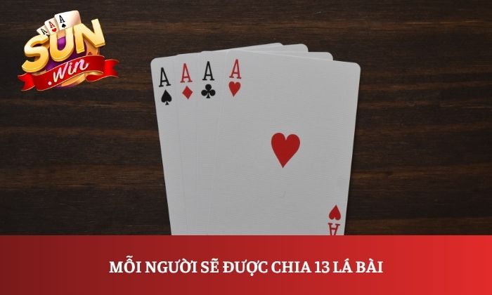 Mậu binh Sunwin có gì hấp dẫn? Tìm hiểu cách chơi từ A-Z 1 Mỗi người sẽ được chia 13 lá bài