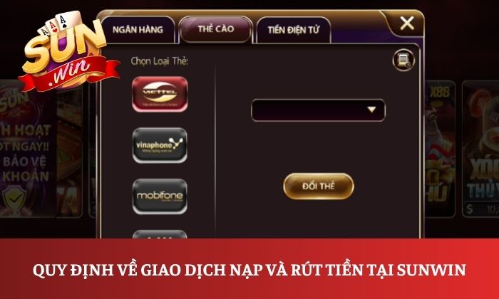 Miễn trừ trách nhiệm 2 Quy định về giao dịch nạp và rút tiền tại Sunwin
