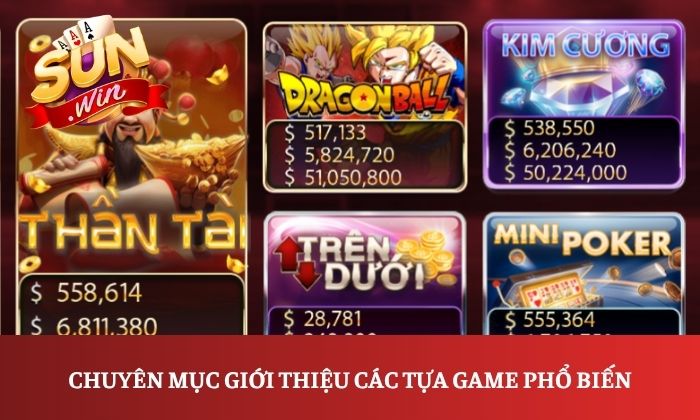 Chuyên mục giới thiệu các tựa game phổ biến