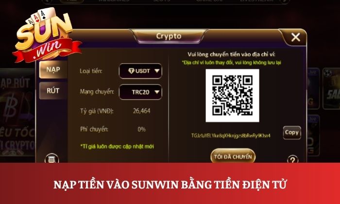Nạp tiền Sunwin 2 Nạp tiền vào Sunwin bằng tiền điện tử