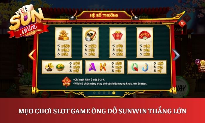 Ông Đồ Sunwin – Khám phá game nổ hũ mang đậm nét văn hóa Á Đông 4 Mẹo chơi slot game Ông Đồ Sunwin thắng lớn